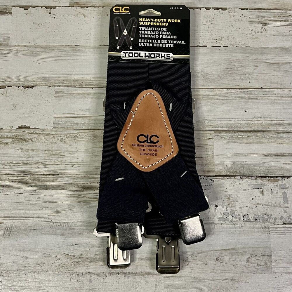 Tool Works CLC Custom Leather Craft Blue 2" Webbing Front & Rear Clip Suspenders